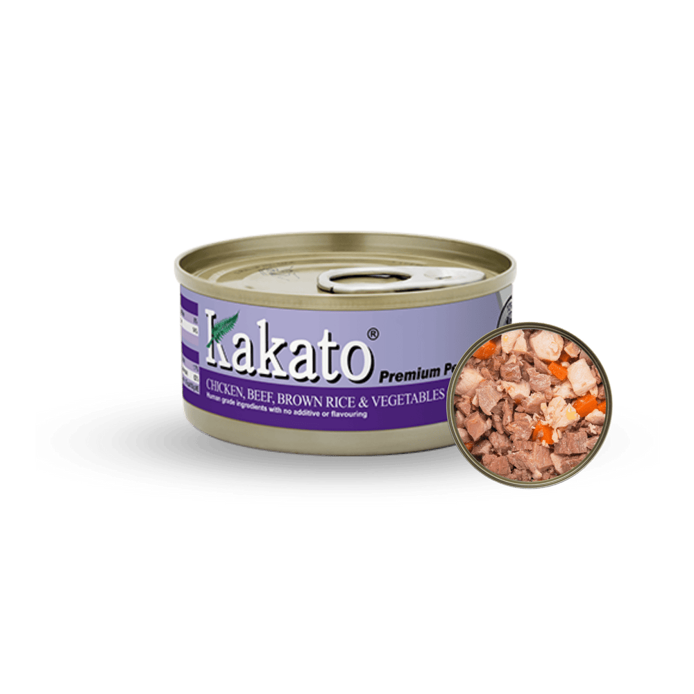 Kakato Chicken, Beef, Brown rice & Vegetables | 70g / 170g - PET
