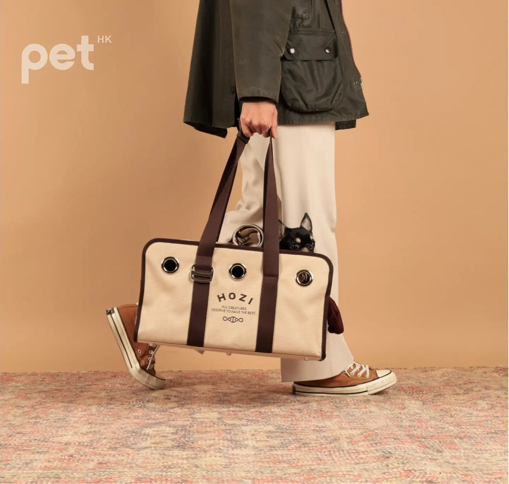 HOZI Canvas Carrier - Beige / Navy - PET
