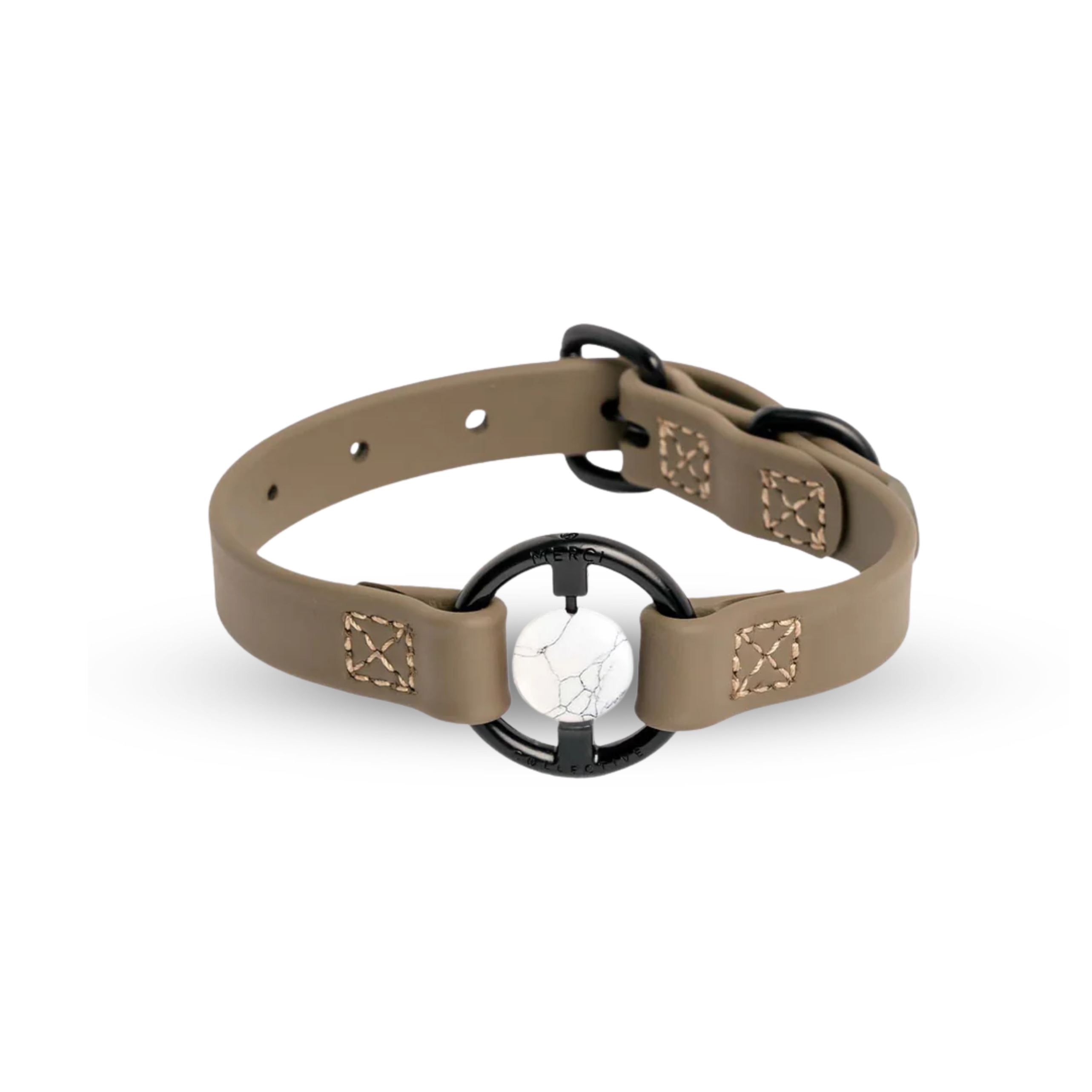 Biothane Collar 豪利特水晶項圈 - Martini Olive(Howlite)