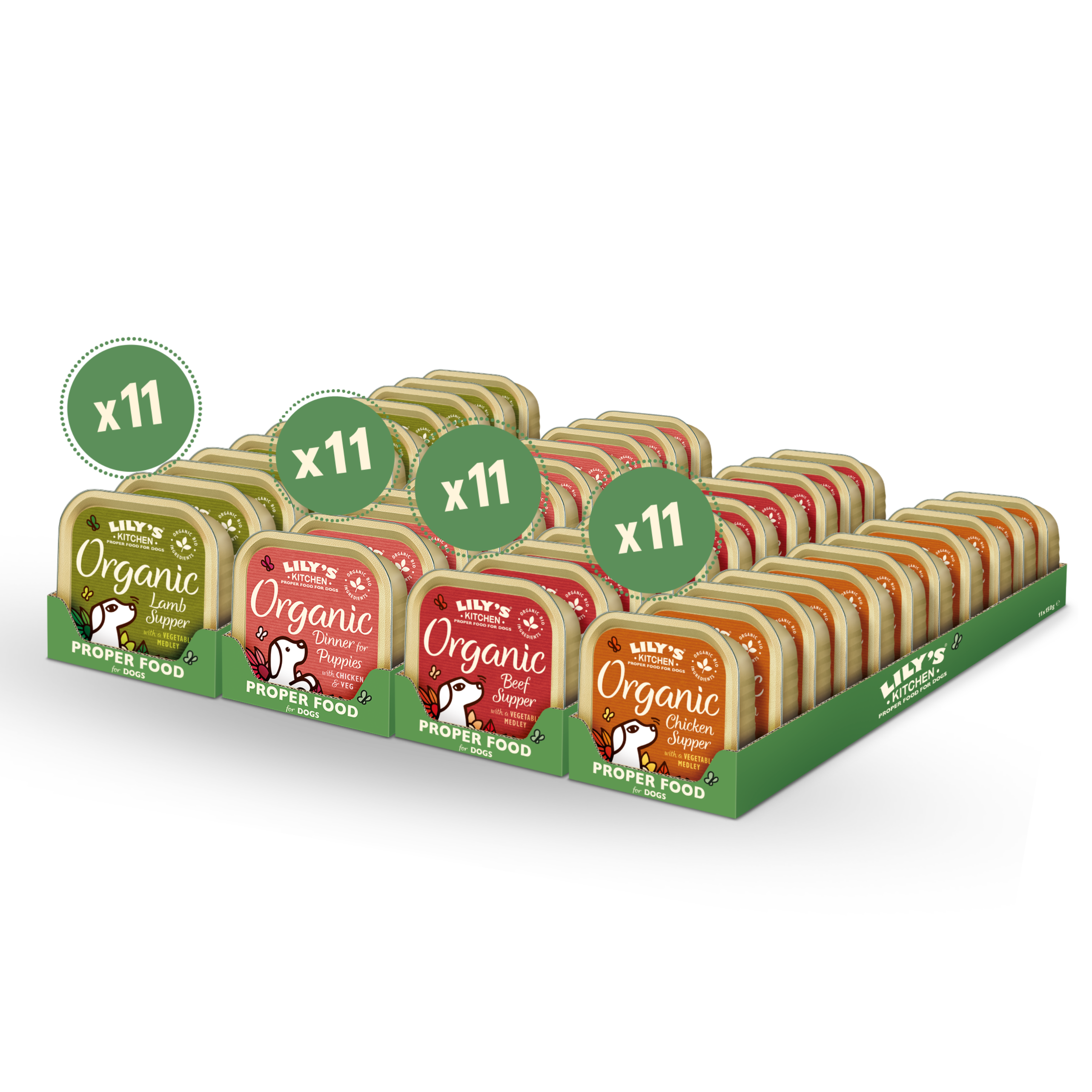 LILY’S KITCHEN Organic Wet Food for Dogs (Mixed Flavours) | 有機犬用主食罐 (11件裝混合口味)