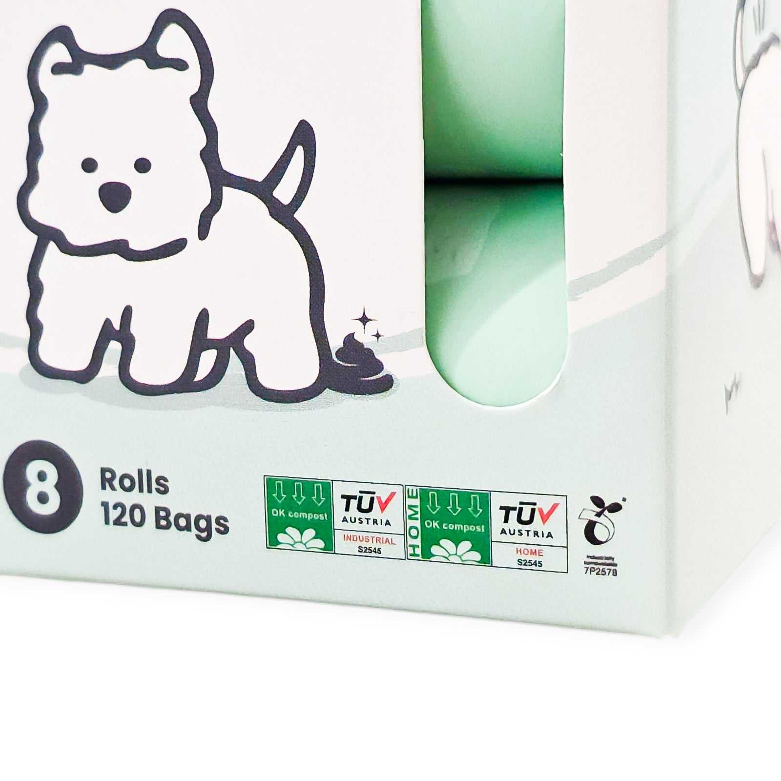 Pet HK Poo Bags - Certified Compostable (120 Bags, 8 Rolls) Poop Bags - PET