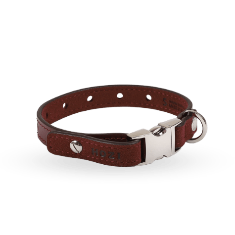 HOZI Saddle Strap Collar - Black / Beige / Camel / Burgundy - PET
