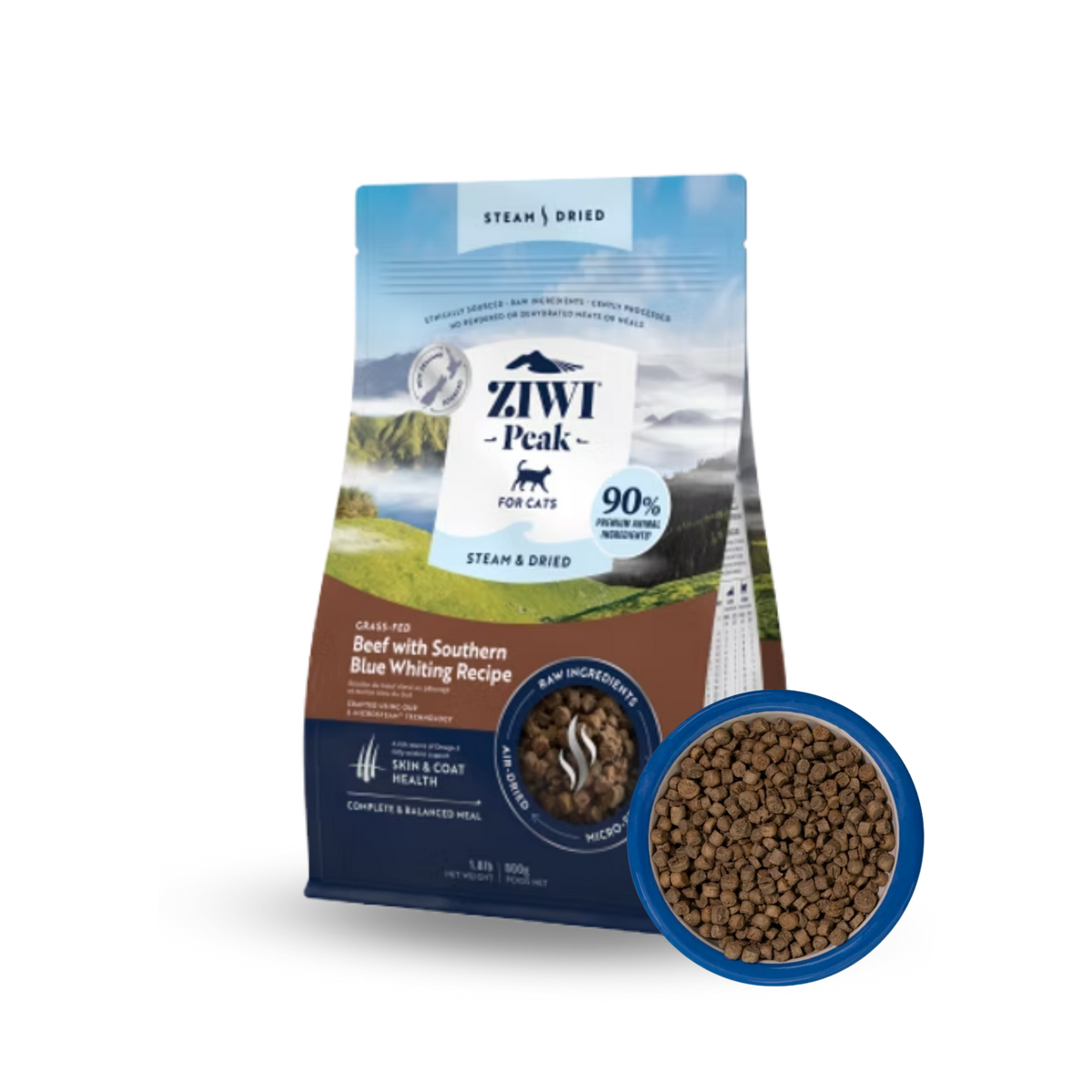 ZIWI Beef with Southern Blue Whiting Recipe |  柔蒸溫乾貓糧- 草飼牛肉配南藍鱈 Ziwi