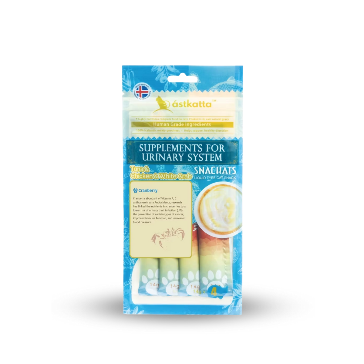 astkatta Tuna & Chicken & White Crab Snackats 14g x 4 | 吞拿魚雞肉白蟹 ástkatta