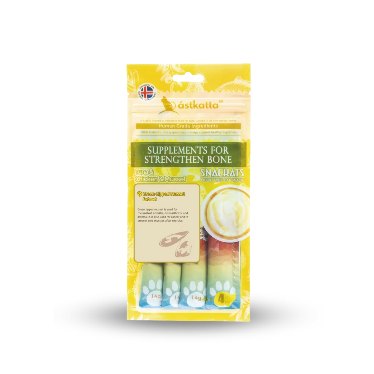 astkatta Tuna & Chicken & Mussel Snackats 14g x 4 | 吞拿魚雞肉青口 ástkatta