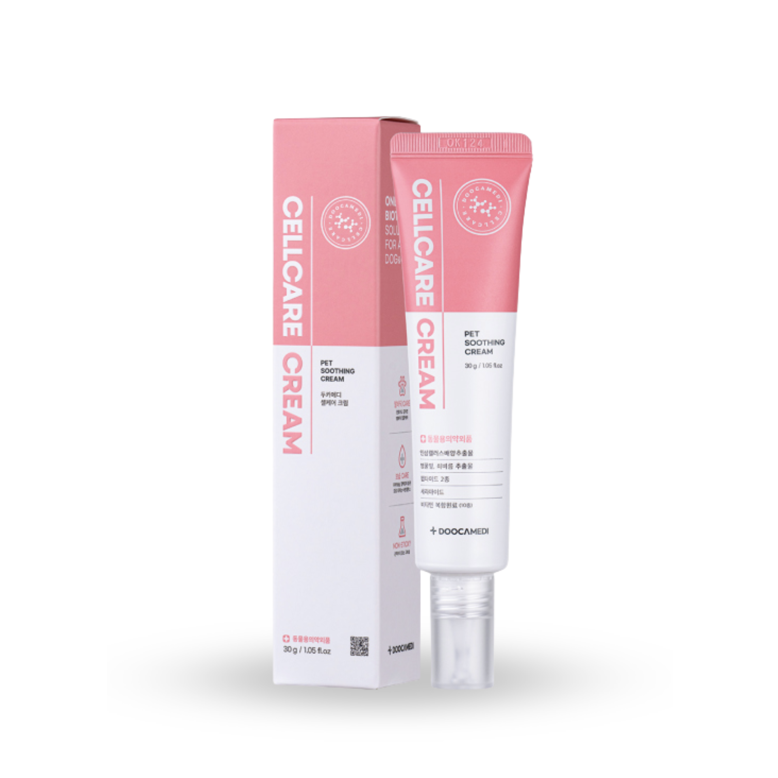 Doocamedi Cellcare Cream stem cell pet care cream with deep moisturizing and skin repair, 30g tube with pink and white packaging