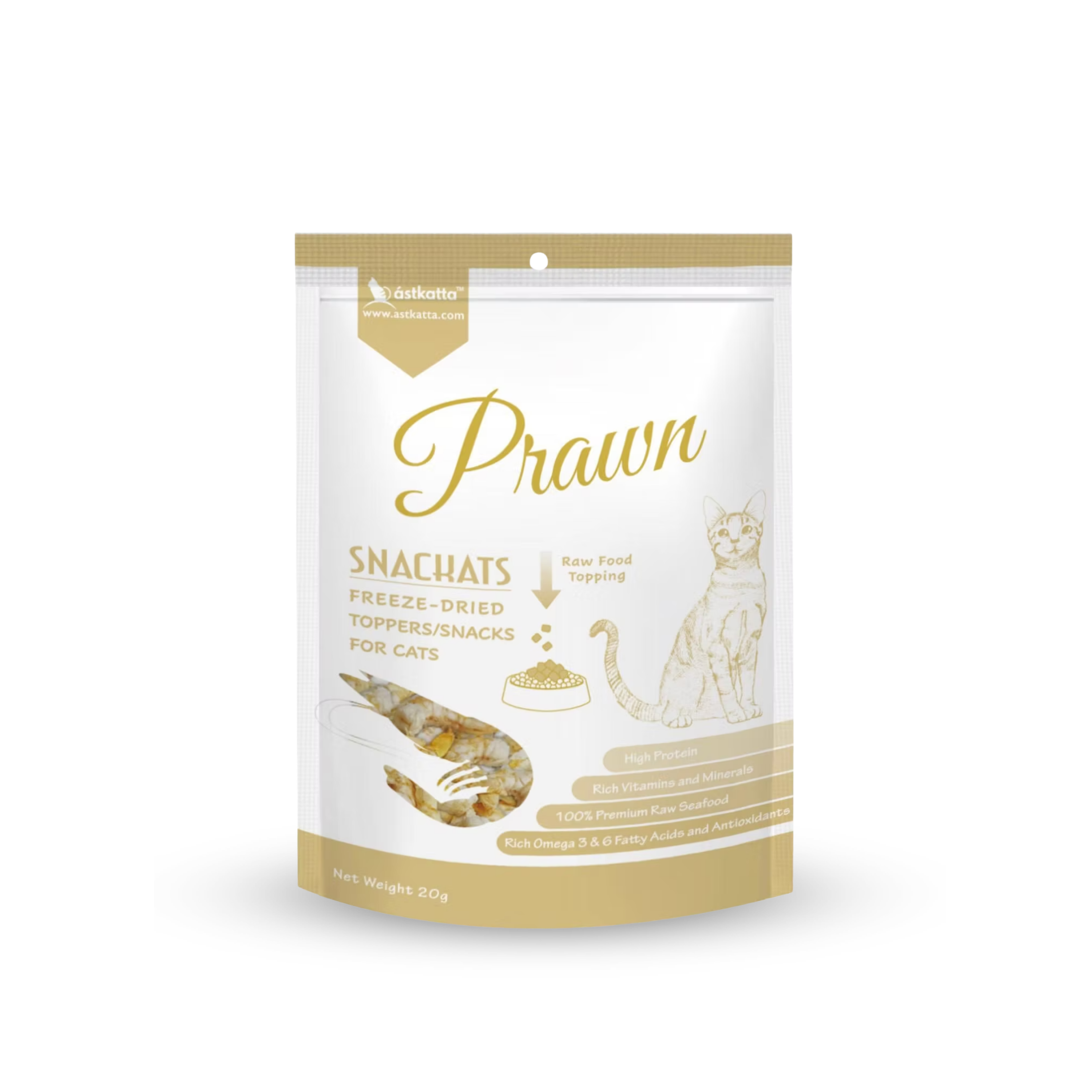 astkatta Freeze-Dried Treats - Prawn + Omega 3 & 6 | 凍乾零食 - 蝦 + Omega 3 & 6 ástkatta