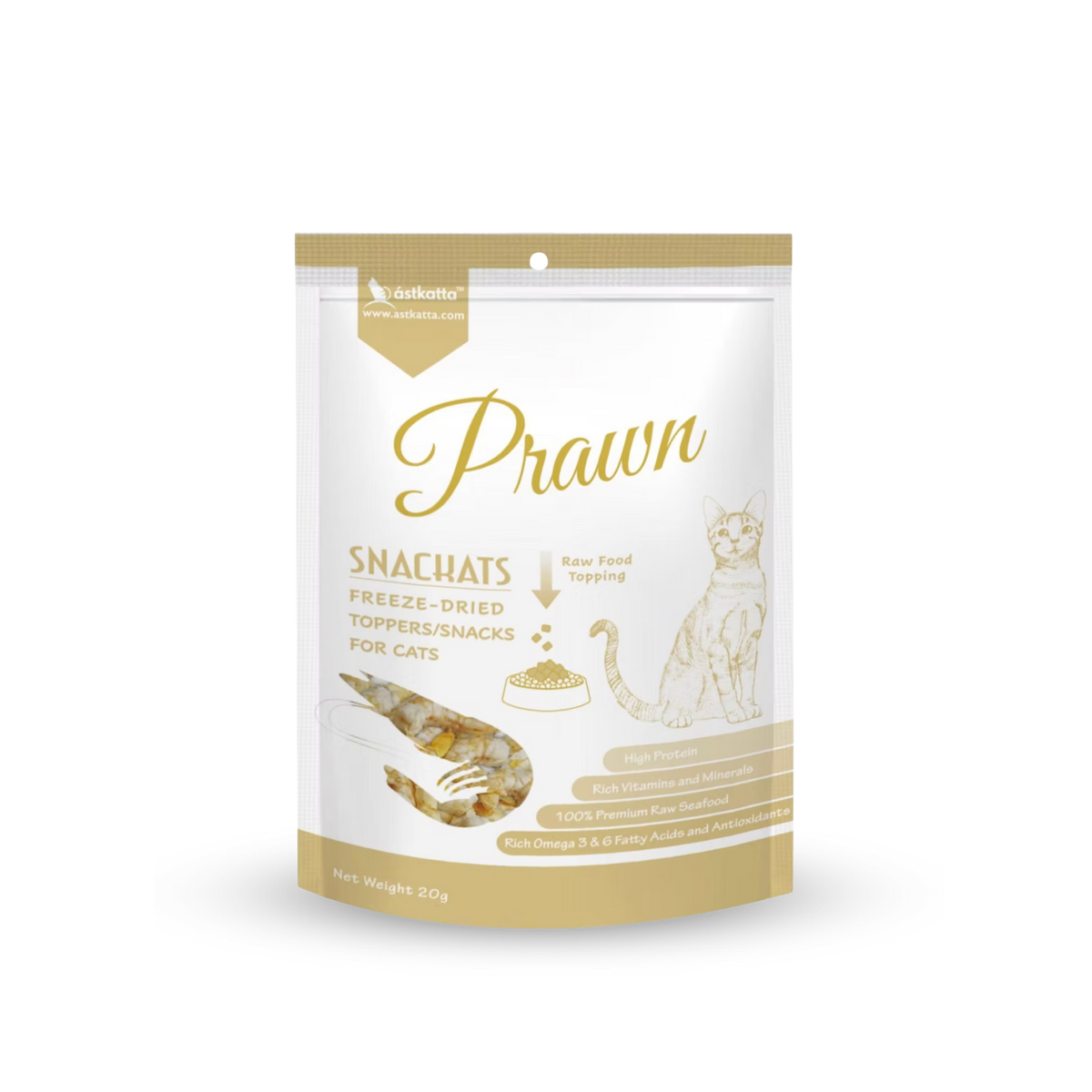 astkatta Freeze-Dried Treats - Prawn + Omega 3 & 6 | 凍乾零食 - 蝦 + Omega 3 & 6 ástkatta