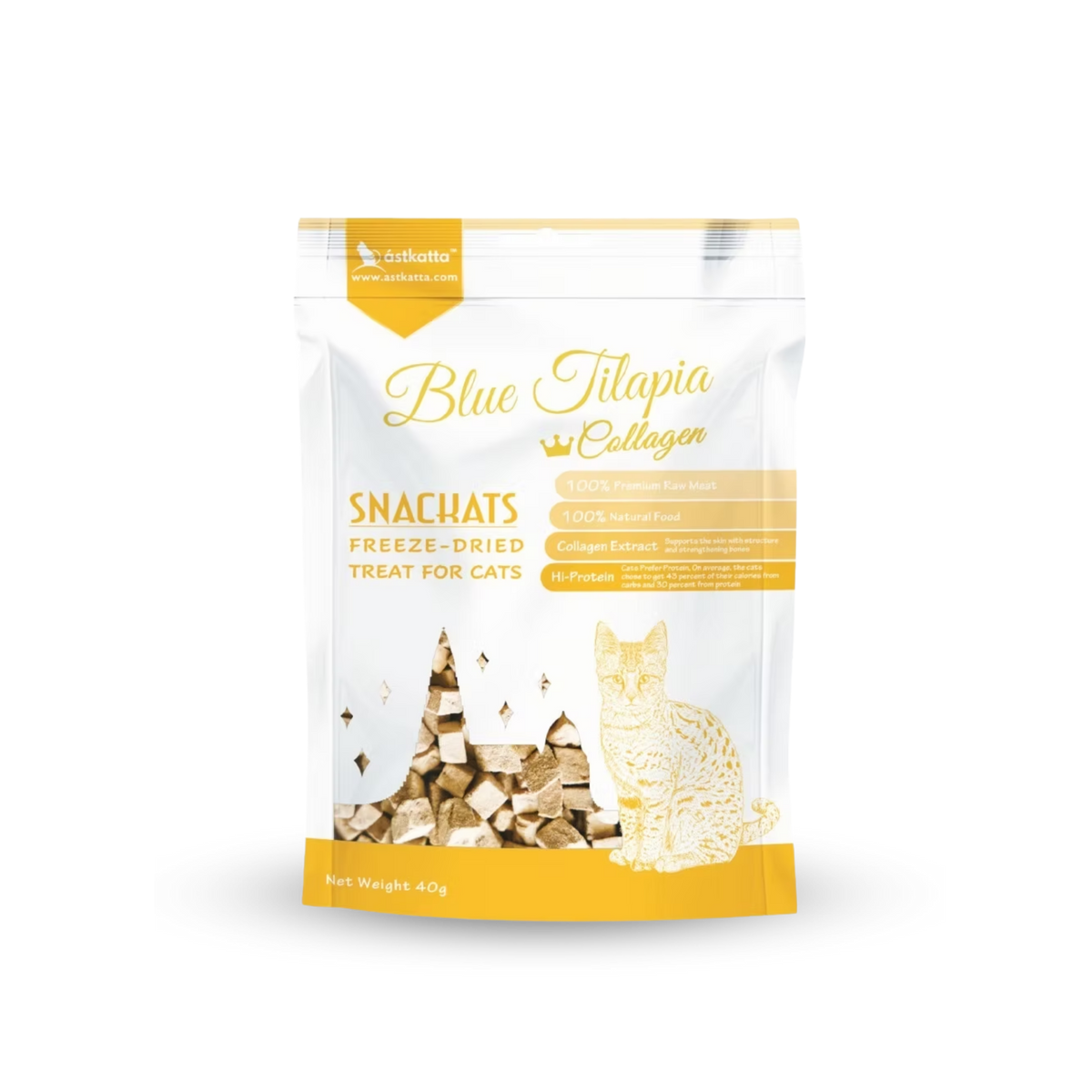Freeze-Dried Treat Cat Snacks Blue Tilapia + Collagen 40g | 營養補水湯包 超級補水 吞拿魚湯 PET