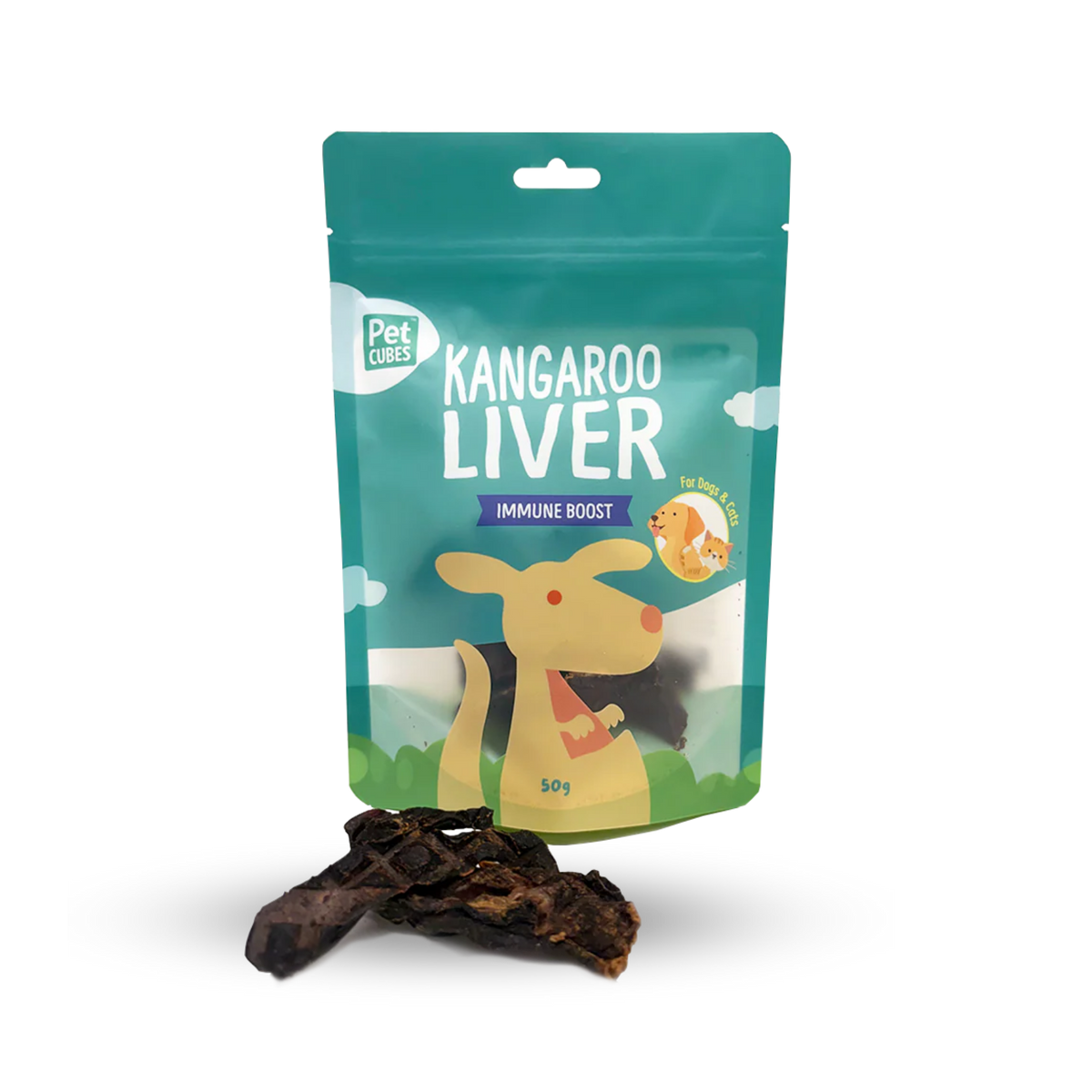 Pet Cubes Kangaroo Liver - Treat For Dog & Cat | 袋鼠肝 (50g) pet cubes