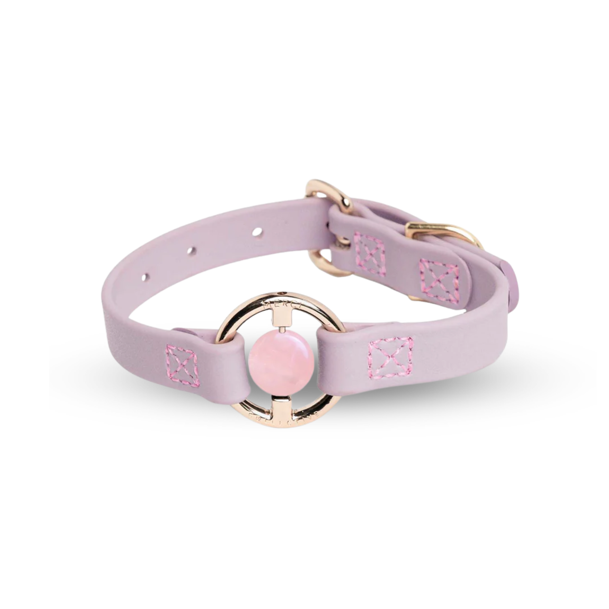 Biothane Collar 粉晶水晶項圈 - Lilac Haze(Rose Quartz)