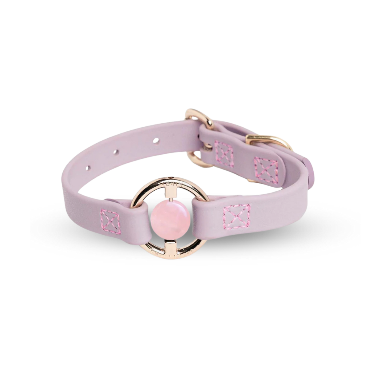 Biothane Collar 粉晶水晶項圈 - Lilac Haze(Rose Quartz)