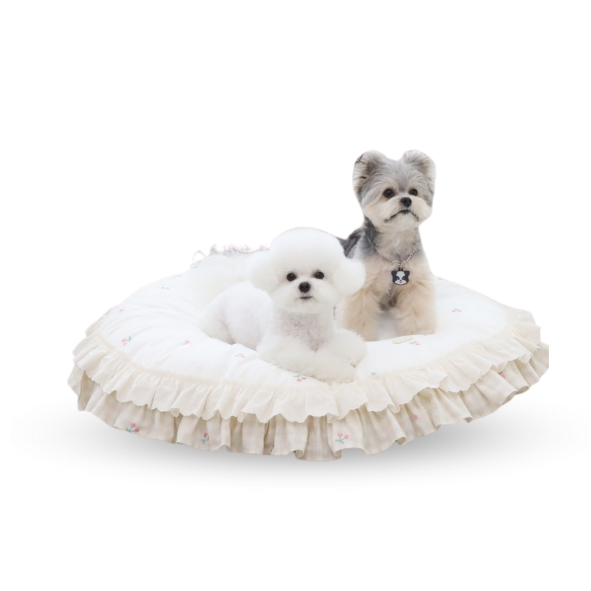 RITOGATO MIlk Cherry Frill Rug | 寵物牛奶車厘子褶邊墊子