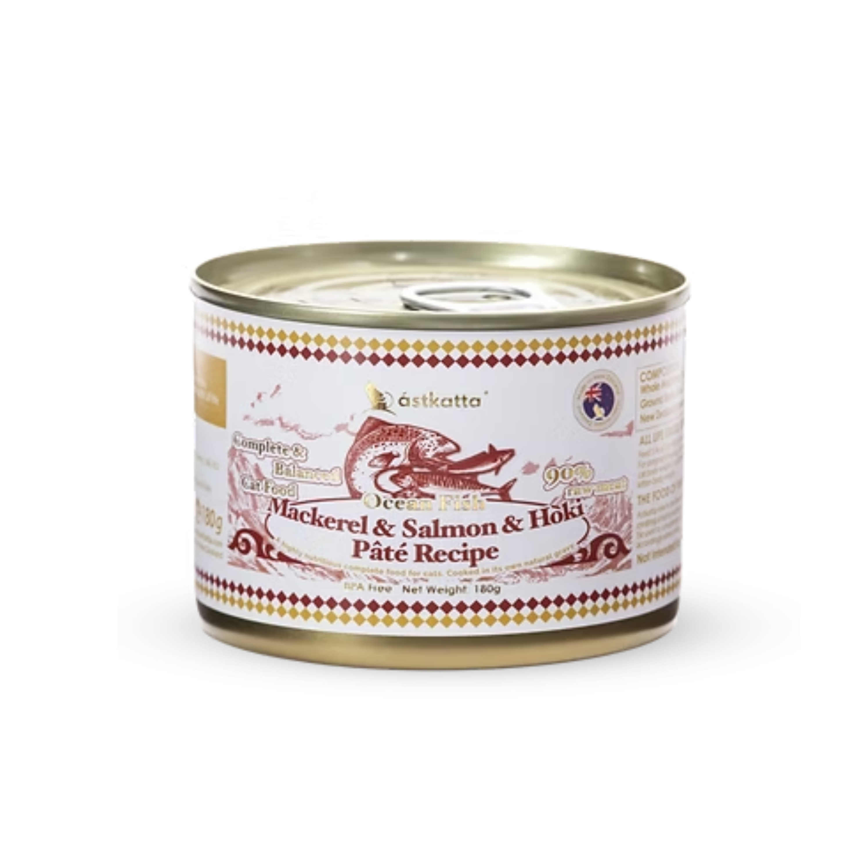 astkatta Ocean Fish ((Mackerel & Salmon & Hoki Pate Recipe) 80g/180g |  純淨天然肉醬主食罐 澄海系列 深海極粹 鯖魚+三文魚+紐西蘭藍鱈魚 80g/180克 ástkatta