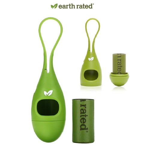 Earth Rated Poop Bag Dispenser with 15 Bags – Durable & Stylish - PET