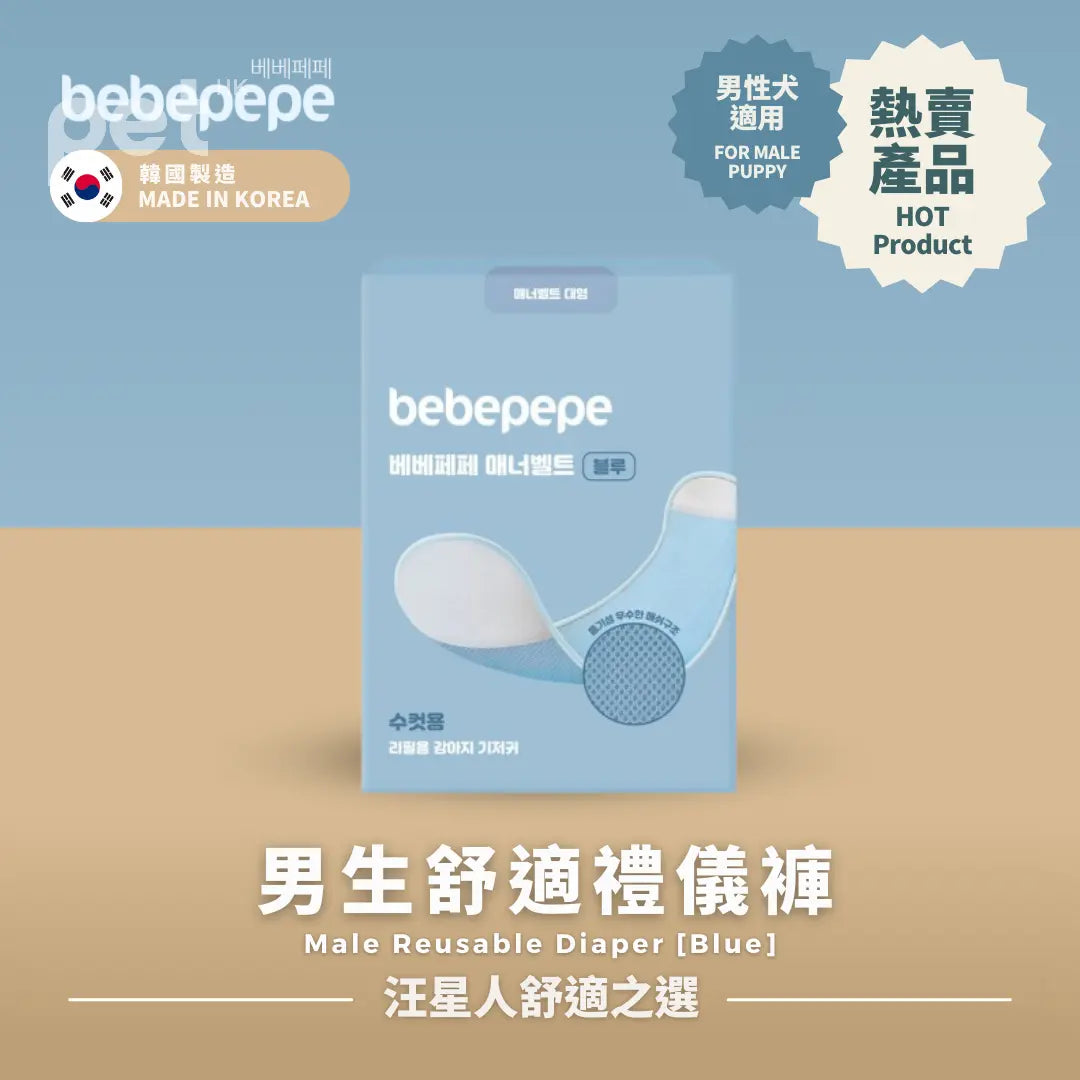 Bebepepe Male Reusable Diaper (Blue) | 男生舒適禮儀褲 (藍色) bebepepe