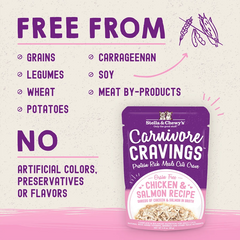 Stella & Chewy's Carnivore Cravings Cat Pouches - Chicken & Salmon Recipe 放養雞+三文魚 肉絲配方 Stella & Chewy's