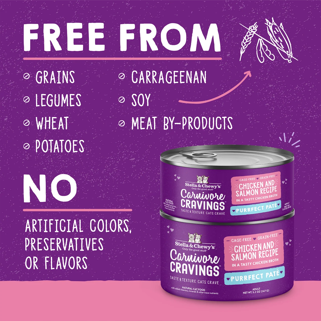 Stella & Chewy's Carnivore Cravings Cat Cans - Adult Chicken & Salmon Recipe 成貓 雞+三文魚 Stella & Chewy's