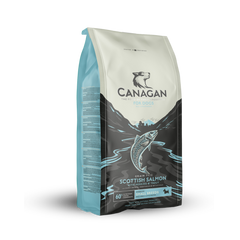 Canagan Grain Free Scottish Salmon dog food for small breeds with natural ingredients and omega-3.