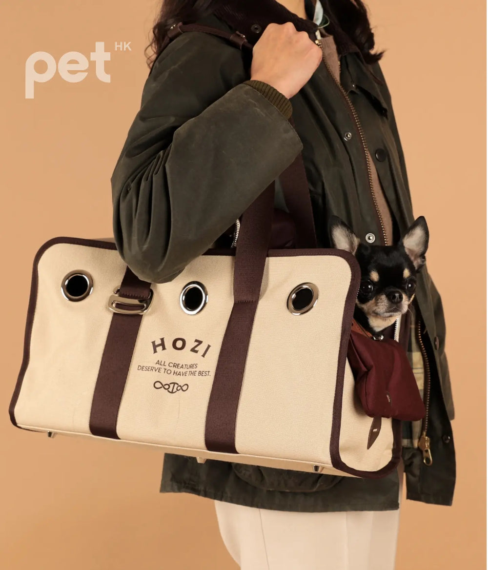 HOZI Canvas Carrier - Beige / Navy - PET