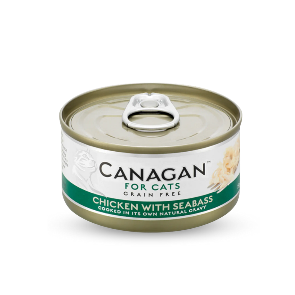 Grain Free Canned Cat Food - Chicken with Seabass 無穀物雞肉伴鱸魚配方 75g (6罐) Canagan