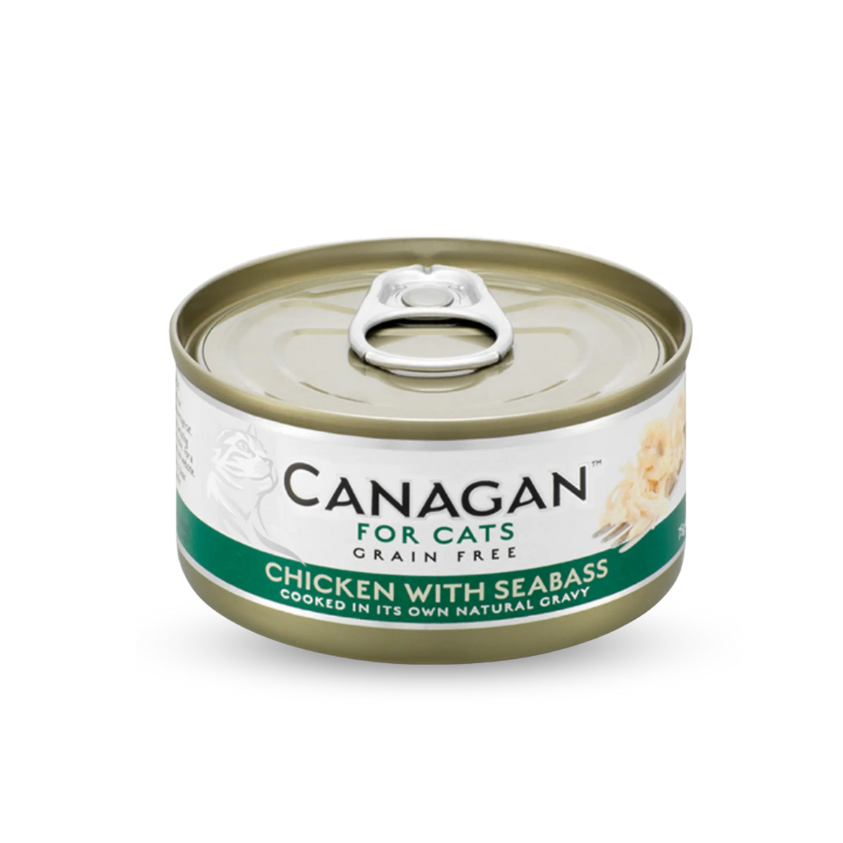Grain Free Canned Cat Food - Chicken with Seabass 無穀物雞肉伴鱸魚配方 75g (6罐) Canagan