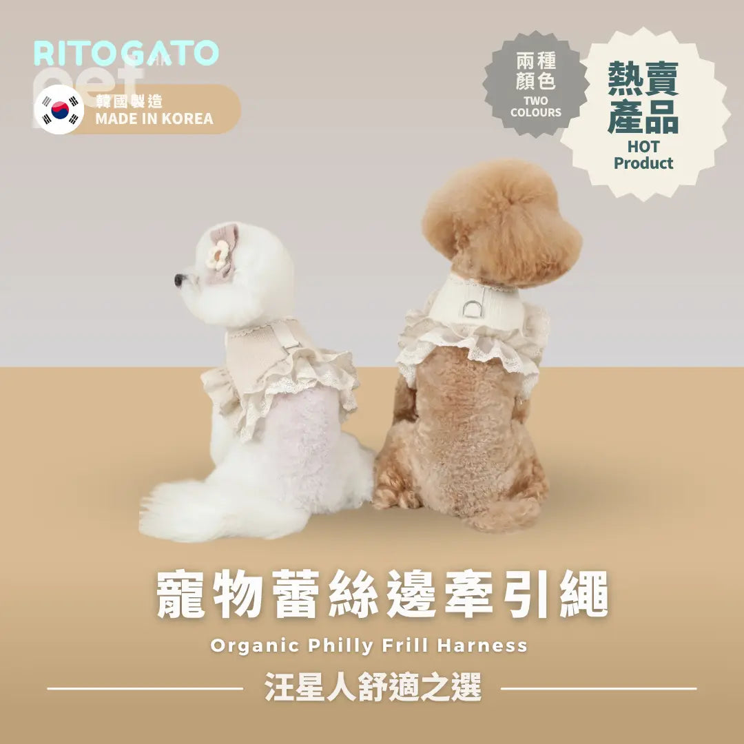 RITOGATO Organic Philly Frill Harness  | 寵物蕾絲邊牽引繩 RITOGATO