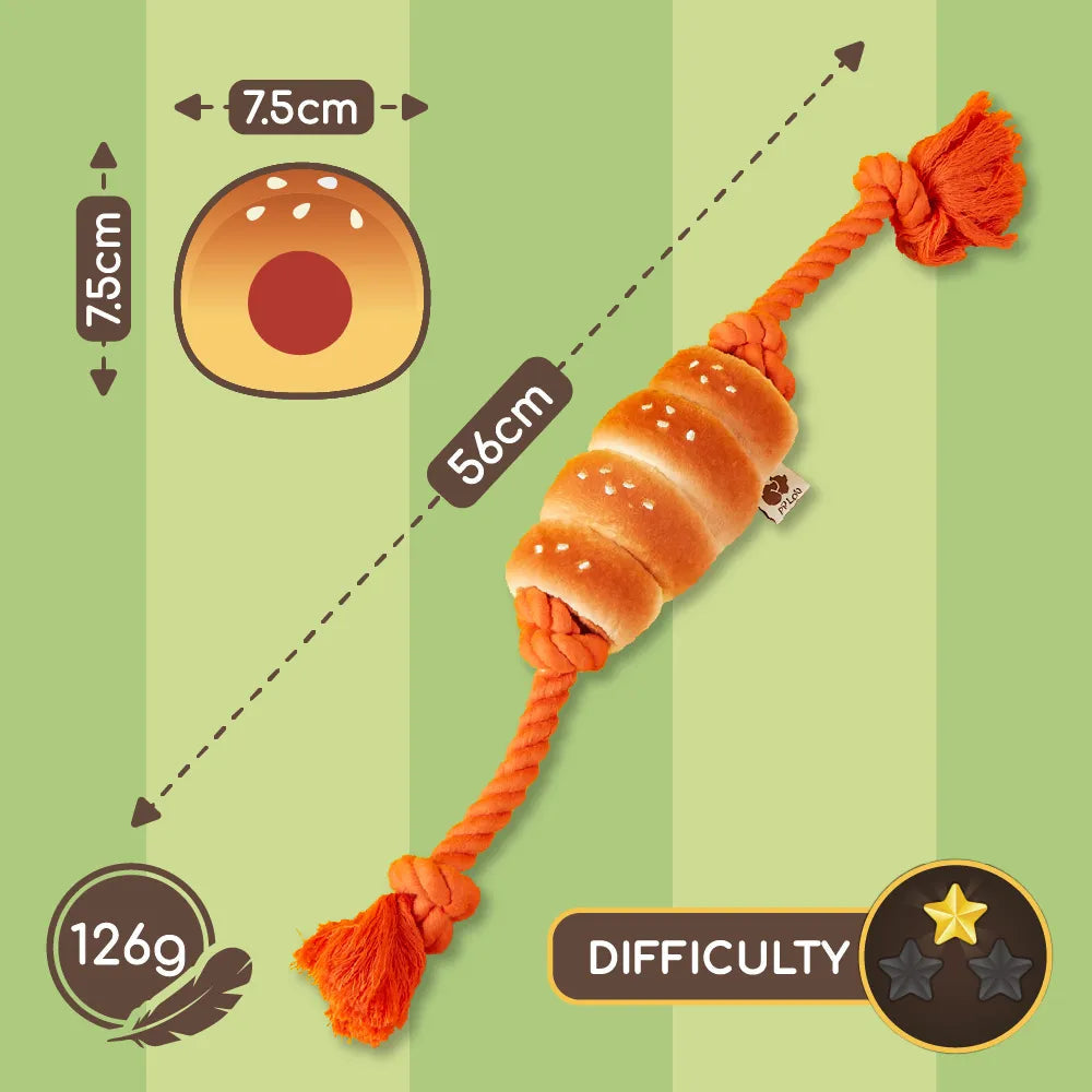 PP Lab - Sausage Bun Tug Toy (Small/Large) | 腸仔包拉扯玩具 (小/大) Bite Me