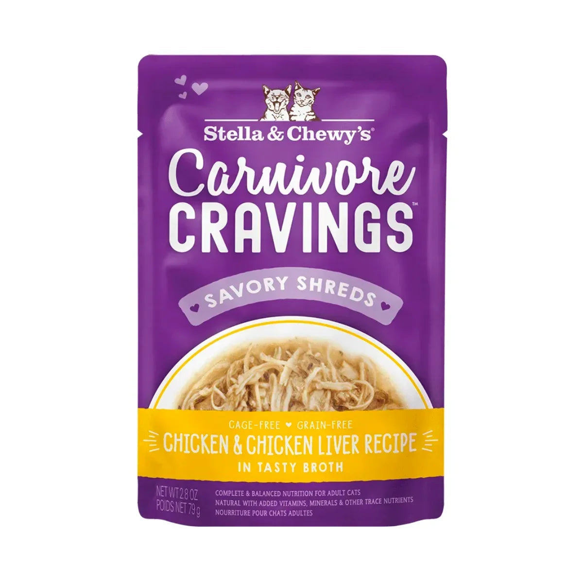Stella & Chewy's Carnivore Cravings Cat Pouches - Chicken & Chicken Liver Recipe 放養雞+雞肝 肉絲配方 Stella & Chewy's