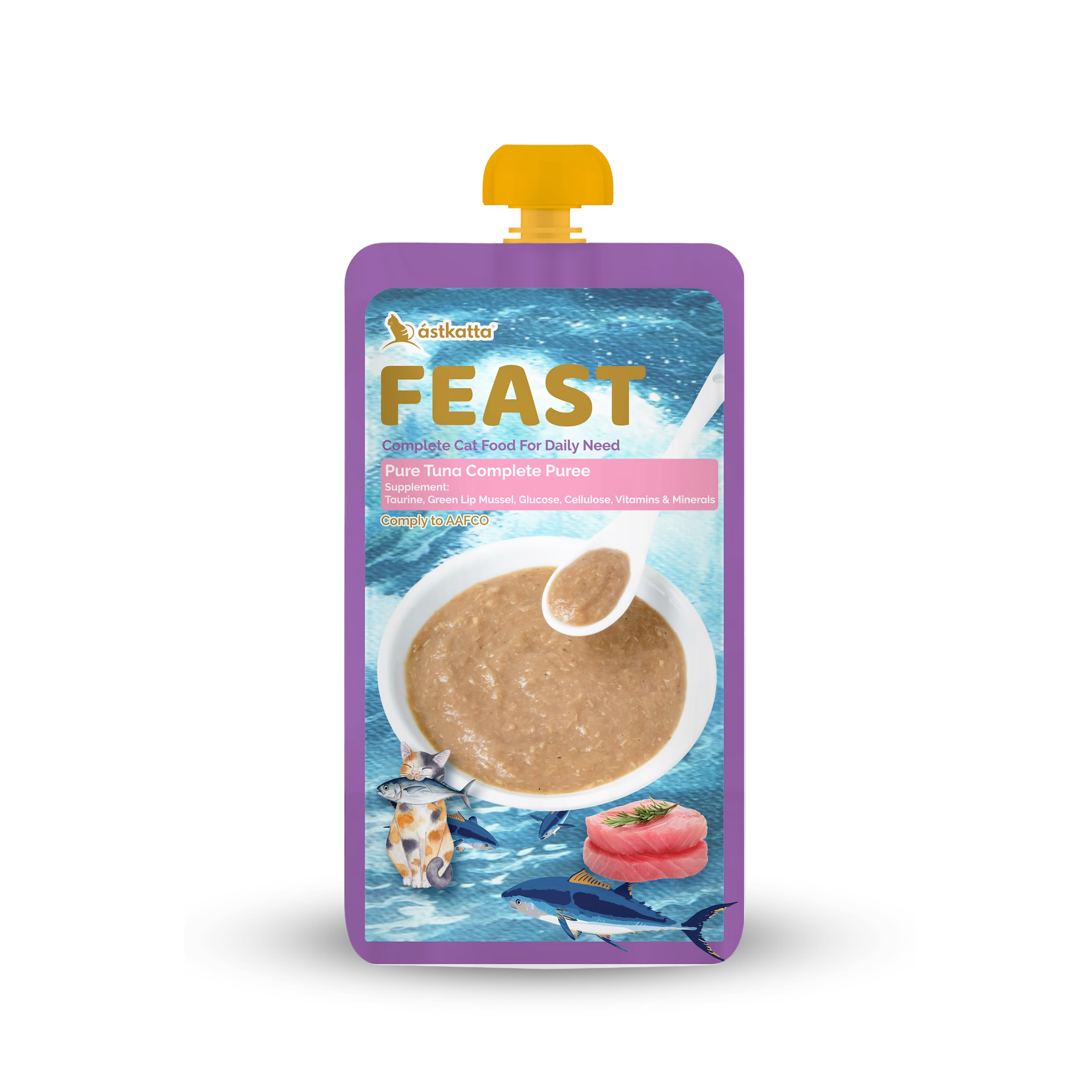 Astkatta Feast Astkatta FEAST Complete Puree - Pure Tuna 鮮肉盛宴營養主食包-純吞拿魚肉泥110g ástkatta