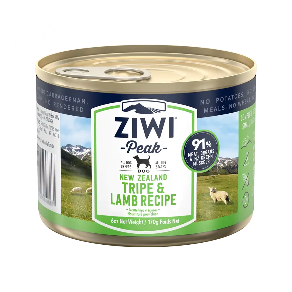 Grain free tripe & lamb wet dog food無穀物羊胃和羊肉狗罐頭 (6罐) Ziwi